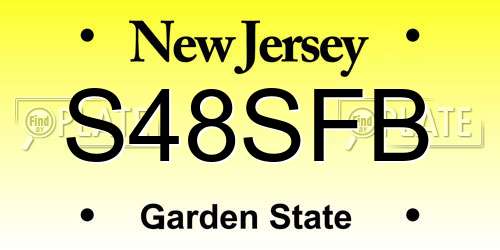 S48SFB New Jersey License Plate