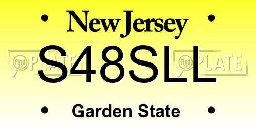 S48SLL New Jersey License Plate