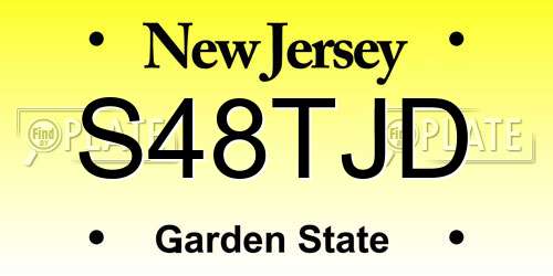 S48TJD New Jersey License Plate