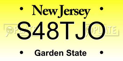 S48TJO New Jersey License Plate