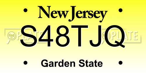 S48TJQ New Jersey License Plate