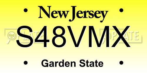 S48VMX New Jersey License Plate