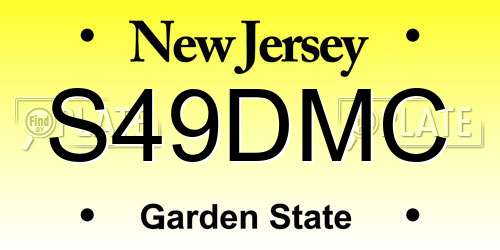 S49DMC New Jersey License Plate