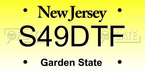 S49DTF New Jersey License Plate