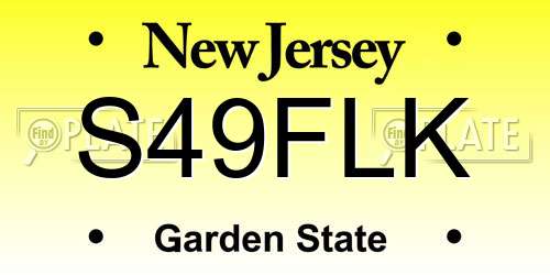 S49FLK New Jersey License Plate