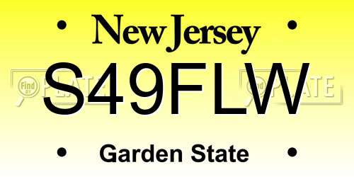 S49FLW New Jersey License Plate
