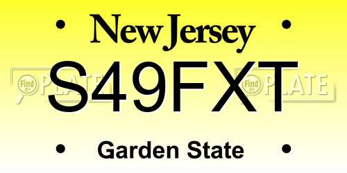 S49FXT New Jersey License Plate