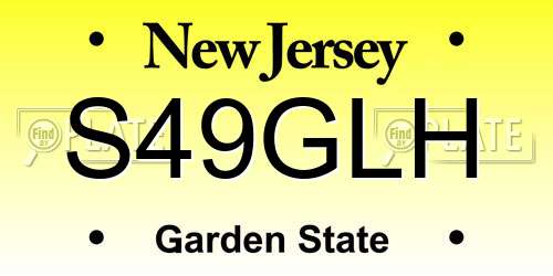 S49GLH New Jersey License Plate