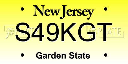 S49KGT New Jersey License Plate