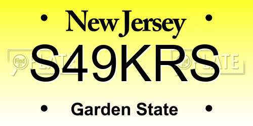 S49KRS New Jersey License Plate