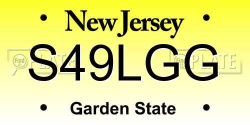 S49LGG New Jersey License Plate