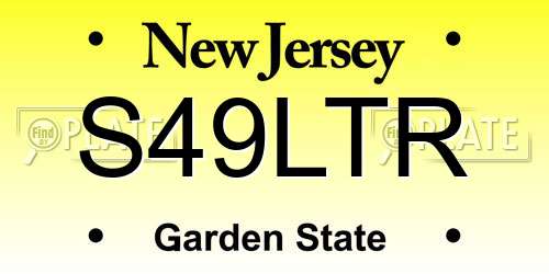 S49LTR New Jersey License Plate