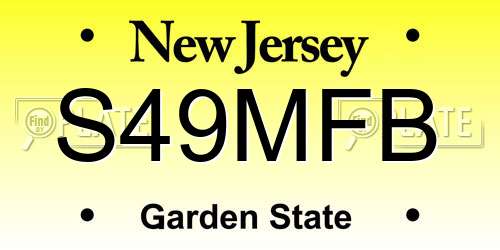 S49MFB New Jersey License Plate