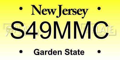 S49MMC New Jersey License Plate