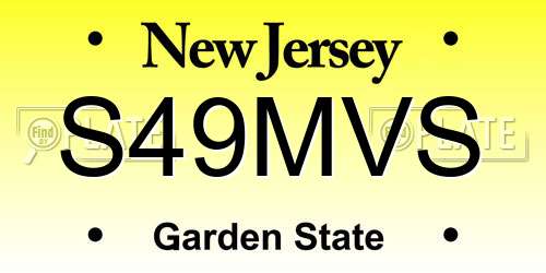 S49MVS New Jersey License Plate