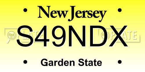 S49NDX New Jersey License Plate