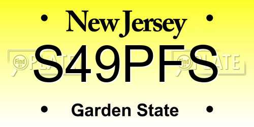 S49PFS New Jersey License Plate