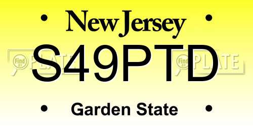 S49PTD New Jersey License Plate