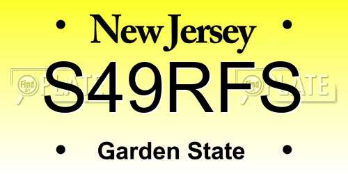 S49RFS New Jersey License Plate