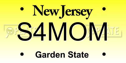 S4MOM New Jersey License Plate