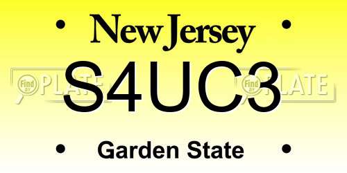 S4UC3 New Jersey License Plate