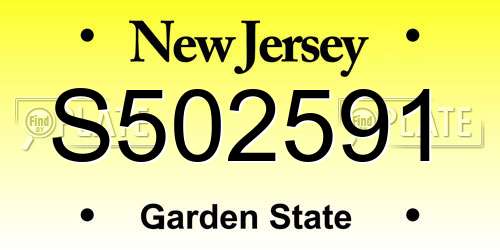 S502591 New Jersey License Plate