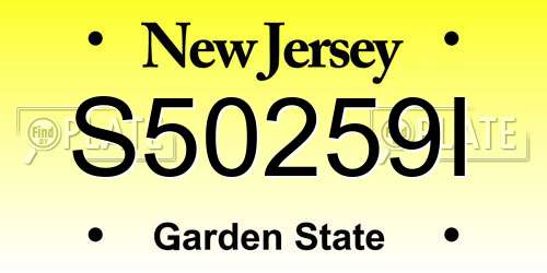 S50259I New Jersey License Plate