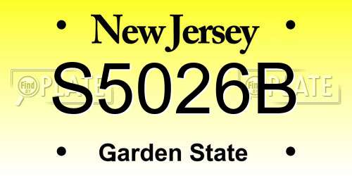 S5026B New Jersey License Plate