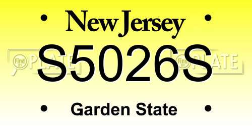 S5026S New Jersey License Plate