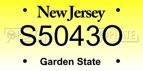 S5043O New Jersey License Plate