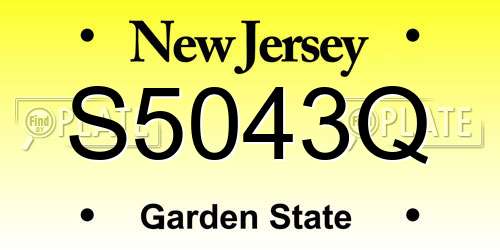 S5043Q New Jersey License Plate