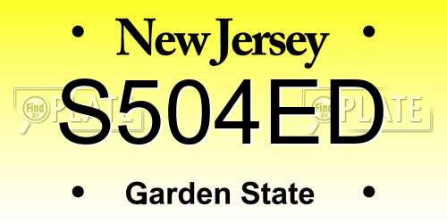 S504ED New Jersey License Plate
