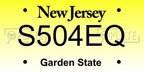 S504EQ New Jersey License Plate