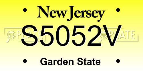 S5052V New Jersey License Plate