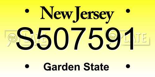 S507591 New Jersey License Plate