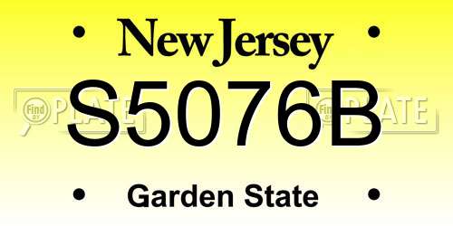 S5076B New Jersey License Plate