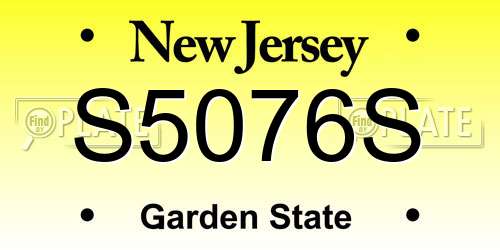 S5076S New Jersey License Plate