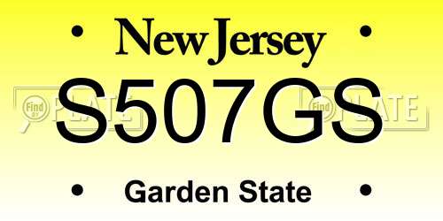 S507GS New Jersey License Plate