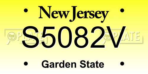 S5082V New Jersey License Plate