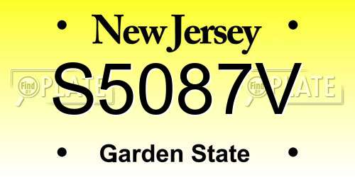 S5087V New Jersey License Plate