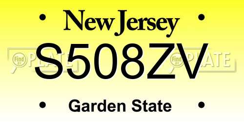 S508ZV New Jersey License Plate
