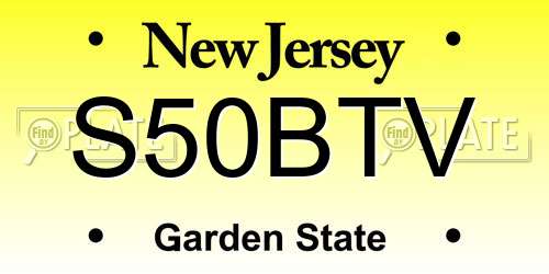 S50BTV New Jersey License Plate