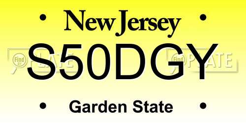 S50DGY New Jersey License Plate