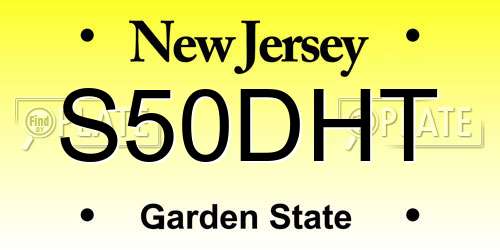 S50DHT New Jersey License Plate
