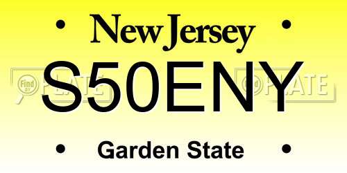 S50ENY New Jersey License Plate