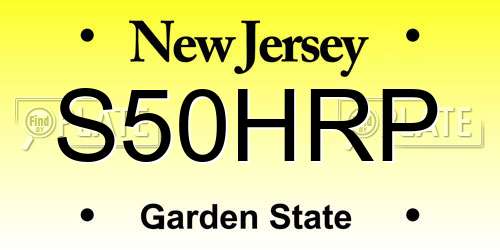 S50HRP New Jersey License Plate