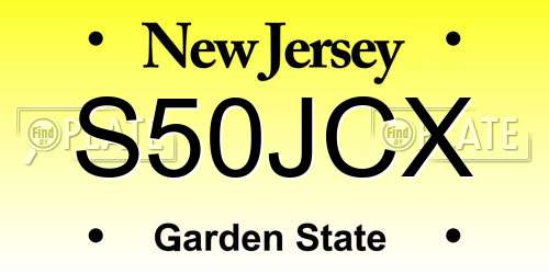S50JCX New Jersey License Plate