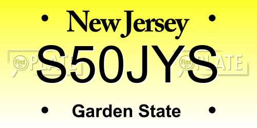S50JYS New Jersey License Plate