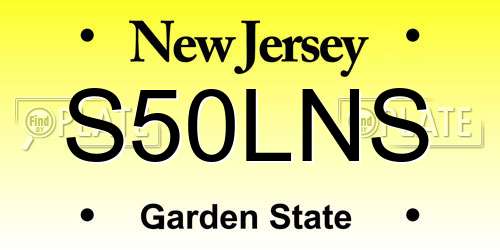 S50LNS New Jersey License Plate