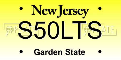 S50LTS New Jersey License Plate